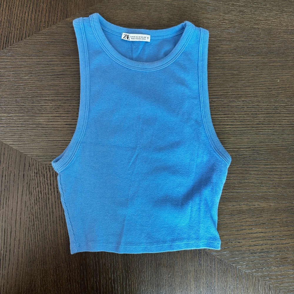 Zara - Cropped Tanks - Black, Green, and Blue - Picture 2 of 4